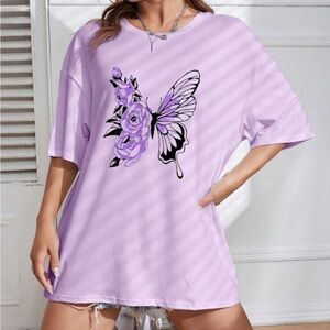 Lavender Butterfly Oversized T-Shirt